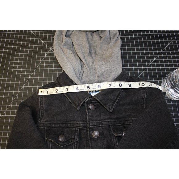 Old Navy/ Jacket with hood/(Size 3T) Black Demin with sweatshirt hoodie - Picture 8 of 16